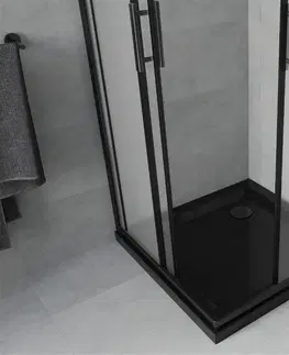 Sifony k pračkám MEXEN/S Rio sprchový kout 70x70 cm, dekor, černá + vanička se sifonem 860-070-070-70-30-4070B