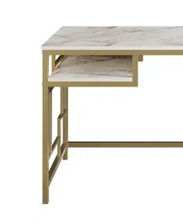 Psací stoly Sofahouse Designový psací stůl Yaiza 120 cm bílo-zlatý