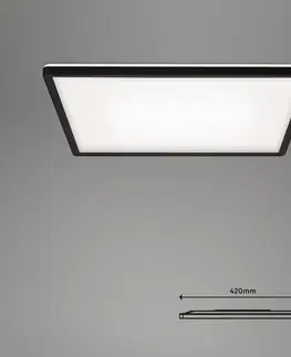 Inteligentní stropní svítidla Briloner LED stropní svítidlo Slim smart black dim CCT 42x42cm