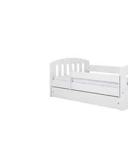 Dětské postýlky Kocot kids Dětská postel Classic I bílá, varianta 80x140, se šuplíky, s matrací