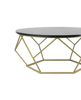 Konferenční stoly HowHomely Konferenční stolek DIAMOND 41,5x90 cm zlatá/černá 