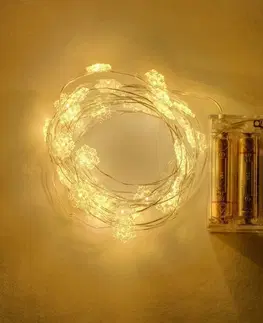 LED osvětlení na baterie DecoLED LED světelný řetěz na baterie - s vločkami, 20 diod, 2,3 m