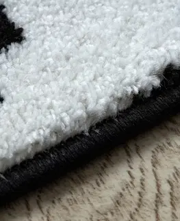 Koberce a koberečky Dywany Lusczow Kusový koberec SKETCH PHILIP bílý / černý - čtverce, velikost 80x150