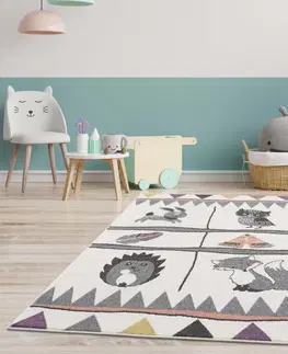 Dětské koberce Dětský koberec na hraní pro chlapce i holčičku lesní zvířátka