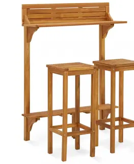 Barové židle Balkonový barový set 3 ks Dekorhome Čtvercový