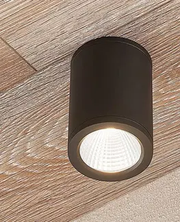Venkovní stropní osvětlení Lucande LED svítidlo downlight Embla, hliník, tmavě šedé