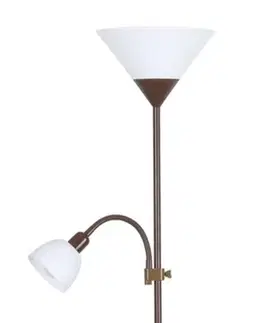 Stojací lampy na čtení Rabalux stojací lampa Action E27 1x MAX 100W + E14 1x MAX 25W hnědá 4188