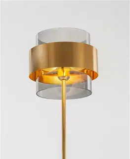 Designové stojací lampy NOVA LUCE stojací lampa SIANNA kouřové sklo mosazný zlatý kov E27 1x12W 230V IP20 bez žárovky 9236410