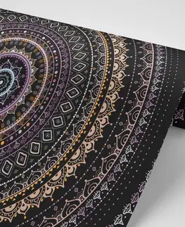 Samolepící tapety Samolepící tapeta Mandala se vzorem slunce ve fialových odstínech
