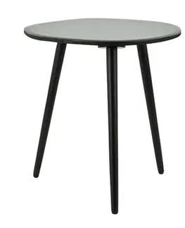 Konferenční stolky Černý dřevěný odkládací stolek se zelenou skleněnou deskou Divo- 54*45*48 cm Light & Living 6770881 sleva
