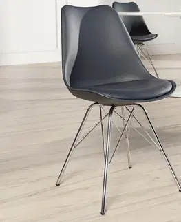 Luxusní jídelní židle Estila Designová židle Scandinavia Retro šedá