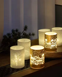 LED svíčky Sirius Dekorativní svíčka LED Ava Town set of 2, zlatá