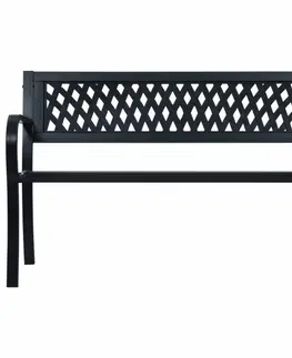 Zahradní lavice Zahradní ocelová lavička 125 cm černá