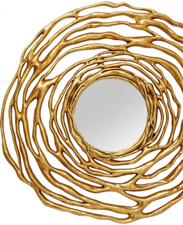 Nástěnná zrcadla KARE Design Zrcadlo Twiggy - zlaté, Ø121cm