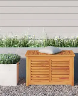 Zahradní úložné boxy Zahradní úložný box s vložkou 90 x 50 x 58 cm masivní teak