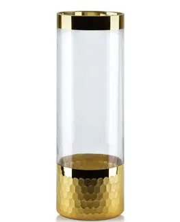 Dekorativní vázy Mondex Skleněná váza Serenite 29,8 cm čirá/zlatá