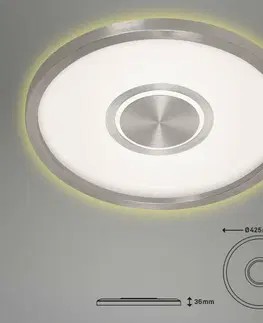 LED stropní svítidla BRILONER Svítidlo LED panel, pr. 42,5 cm, 3000 lm, 22 W, matný nikl BRI 7366-112