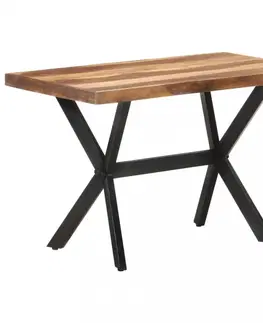 Jídelní stoly Jídelní stůl masivní dřevo / ocel Dekorhome 160x80x75 cm