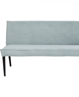 Lavice s opěradlem KARE Design Čalouněná lavice Ledro Cord - modrá, 165cm