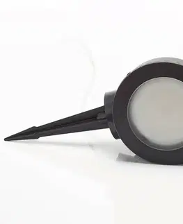 Zemní svítidlo s bodcem Fumagalli Zapichovací reflektor Tommy kulatý černý 1 zdroj