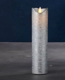 LED svíčky Sirius LED svíčka Sara Exclusive stříbrná, Ø 5 cm, 20 cm