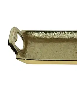 Podnosy a tácy Zlatý kovový servírovací podnos s uchy Tray Raw S - 21*11*3cm  Mars & More GNDBRG21