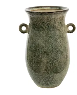 Dekorativní vázy Zelená dekorační váza s oušky Mion- 18*14*26 cm Clayre & Eef 6CE1405