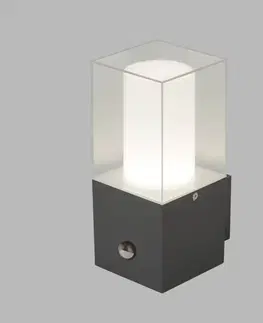 Venkovní nástěnná svítidla s čidlem pohybu Searchlight Venkovní nástěnné svítidlo Granada se senzorem, tmavě šedé