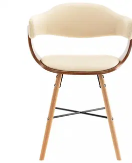 Židle Jídelní židle 2 ks ohýbané dřevo / umělá kůže Dekorhome Černá / světle hnědá