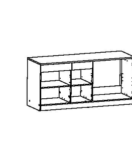 Kuchyňské linky HOMUTA, kuchyňská skříňka dolní, bílá mat/dub kronberg