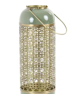 Zahradní lampy Zeleno-zlatá kovová lucerna Rohit - Ø 16*44 cm Light & Living 7735469