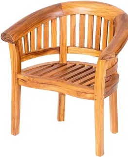 Zahradní židle a křesla DEOKORK Zahradní teakové křeslo FABIO