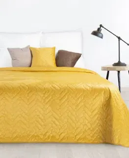 Luxusní oboustranné přehozy na postel Kvalitní oboustranný přehoz na postel v zářivé žluté barvě
