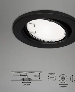 Inteligentní zapuštěná světla Briloner Vestavné světlo LED Fit Move S, CCT RGB 3 jednotky, černé