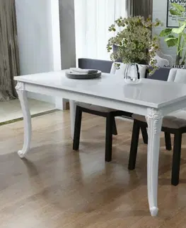 Jídelní stoly Jídelní stůl vysoký lesk bílý Dekorhome