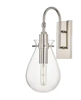 Designová nástěnná svítidla HUDSON VALLEY nástěnné svítidlo IVY ocel/sklo nikl/čirá E27 1x4W BKO100-PN-CE