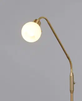 Stojací lampy Lindby Stojací lampa Elaina, 1 zdroj, mosaz