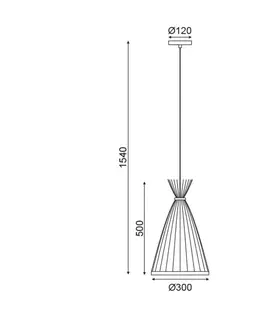 Moderní závěsná svítidla ACA Lighting závěsné svítidlo 1XE27 bambus D30XH154CM SERIFOS TF661P30BO