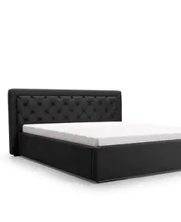 Postele ArtIdz Čalouněná manželská postel DANIELLE | černá 160 x 200 cm Typ: Výklopný rošt