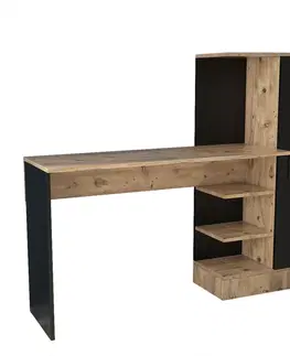 Psací stoly Hanah Home Psací stůl Tele 152,3 cm hnědý/černý