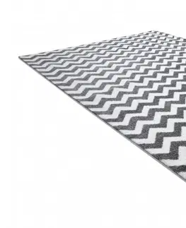 Koberce a koberečky Dywany Lusczow Kusový koberec SKETCH MIKE šedý / bílý - Cikcak, velikost 140x190