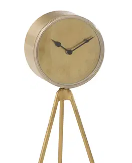 Hodiny Zlaté kovové hodiny na trojnožce Marthy - 15*16*38 cm J-Line by Jolipa 15721