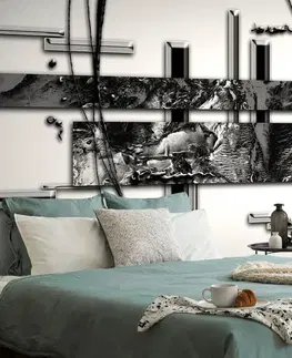 Samolepící tapety Samolepící tapeta černobílá luxusní abstrakce