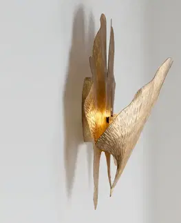 Nástěnná svítidla Holländer Nástěnné svítidlo Gingko, zlatá barva, šířka 38 cm, železo