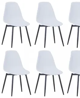 Židle Jídelní židle 6 ks plast / kov Dekorhome Černá