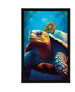 Vládci živočišné říše Plakát modro-zlatá želva
