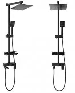Sprchy a sprchové panely REA Sprchový set s baterií 150mm Jack černý REA-P7009