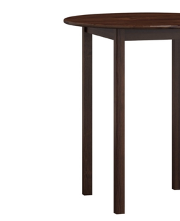 Jídelní stoly Stůl DASHEN 3, průměr 50 cm, masiv borovice, moření ořech