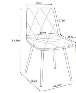 Židle Ak furniture Prošívaná čalouněná židle Artis šedá