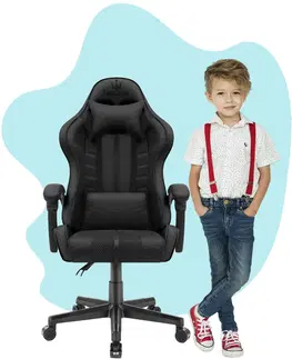 Herní křesla Dětská hrací židle HC - 1004 černá